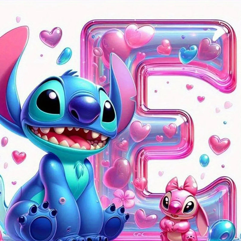 Disney DIY Cartoon Diamond Painting Letter Lilo And Stitch Full Drill Diamond Mosaic Heart Handicraft Embroidery Christmas Gift