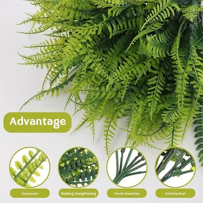 Artificial plants for outdoor decoration, artificial plants, faux Fern foliage, UV resistant, without fade, plastic, 4PCs