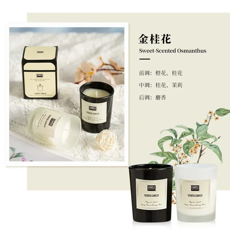 1Pc Modern European Plant Scent Aromatherapy Candle Living Room Bedroom Air Purification Enduring Fragrance Candle Cups Decor