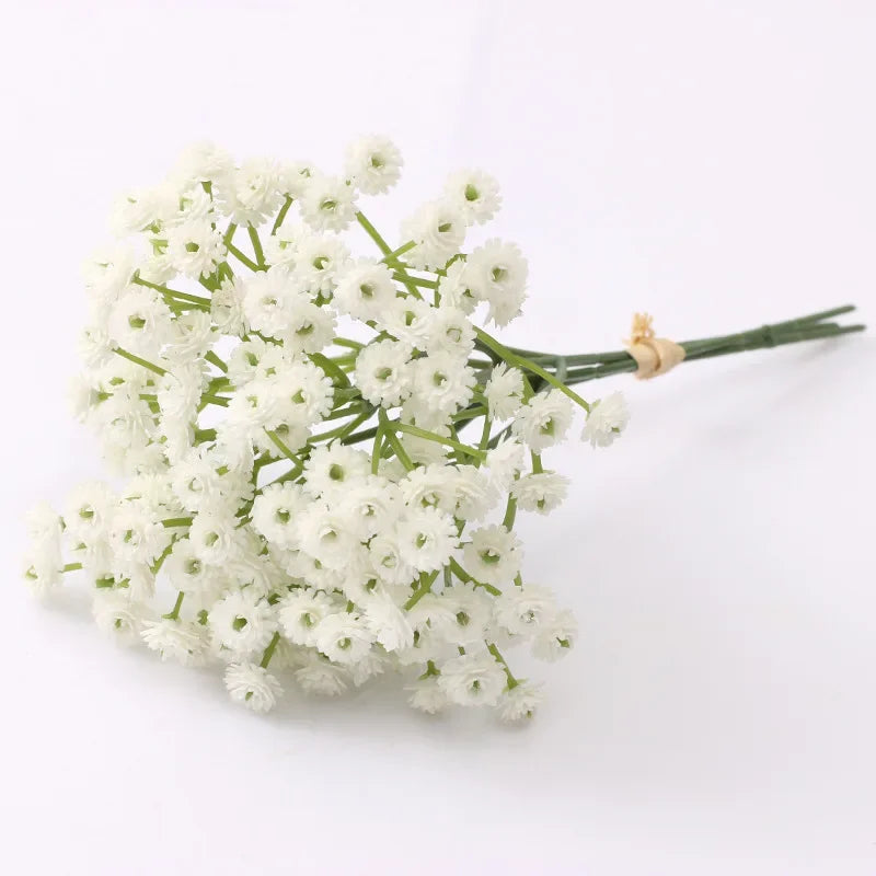 3pcs White Baby Breath Artificial Flowers Fake Gypsophila Faux Plants for Wedding Garland Wreath Crown Flower bonquet DIY Flores