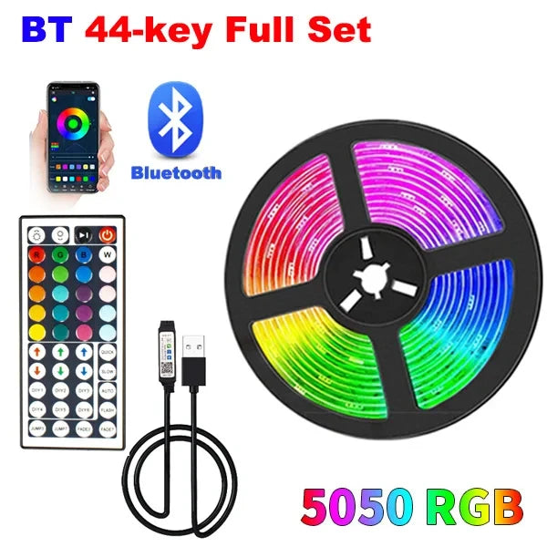 USB 5V Strip Led Lights Tape RGB 5050 Led Wall Room APP Remote Control Flexible LED Tape Diode Lights for Room Home Decoration