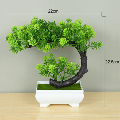 Artificial Plants Potted Green Bonsai Small Tree Grass Plants Pot Ornament Fake Flowers for Home Garden Decoration Wedding Party