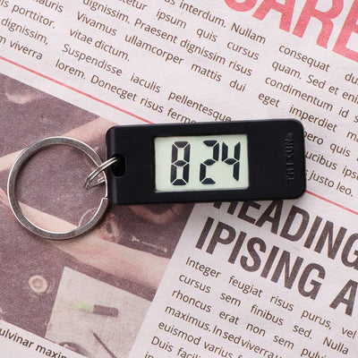 Unisex Student Electronic Clock Keychain Mini Electronic Student Oval Watch Digital Table Time Display Clock Hanging Keychain