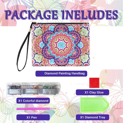 1pc/Set DIY Purses Diamond Painting Mandala Kits for Adults PU Leather Handbags Cactus Diamond Art Purses for Women