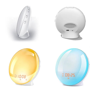 Wake Up Light Alarm Clock with Sunrise/Sunset Simulation Dual Alarms FM Radio Nightlight 7 Colors Natural Sounds Snooze