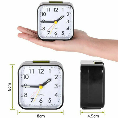 Analogue Silent Alarm Clocks Small Silent Non-ticking Analog Quartz Clock with Light Snooze for Heavy Sleepers Office Bedroom