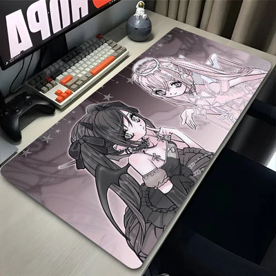 Mouse Pad Laptop Gaming Extended Desk Mat PC Kawaii Gamer Cabinet Mousepad XXL Angel Anime Sexy Girls Keyboard Rug Pink Carpet