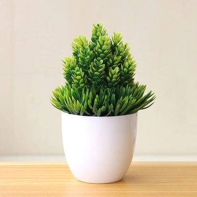 New Green Artificial Plants Bonsai Small Tree Grass Flower Potted Bonsai  Halloween  hause decoration Wedding Home Office Decor