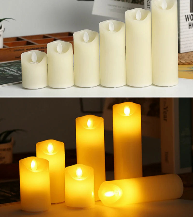 Flameless Flickering Candles Light Tealight Battery Power Candles Lamp Electronic Votive Led Lamp Halloween Home Decor