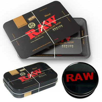 18x12.5cm Metal Tobacco Rolling Tray Kit 60MM Plastics Herbal Grinder Set Cigarette Tin Boxes Spice Crusher Smoking Accessories