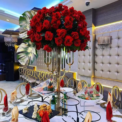 2/4/5/10pcs Wedding Decorations Wedding Metal Gold Flower Stand Vase Arch Tree Valentine's Day Table Centerpiece Modern Decor