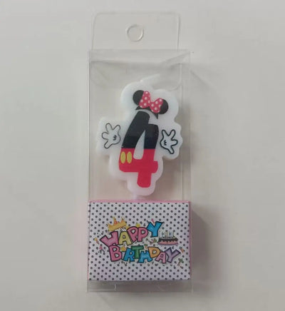 Hot Happy Birthday Number 0-9 Candles Cartoon Mickey Minnie Mouse Candle Cake Cupcake Topper Party Decoration Supplies DIY Gifts