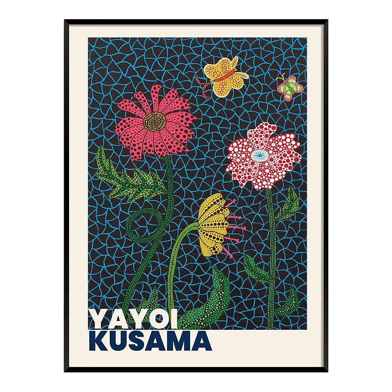 Japanese Minimalist Poster Yayoi Kusama Canvas Paintings Abstract Art Print Wall Art Picture for Living Room Cuadros Home Decor