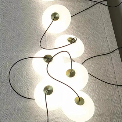 Nordic Oval Ball Led pendant lamp Long strip white staircase lamp living room designer Villa building Cluster Suspension lamp