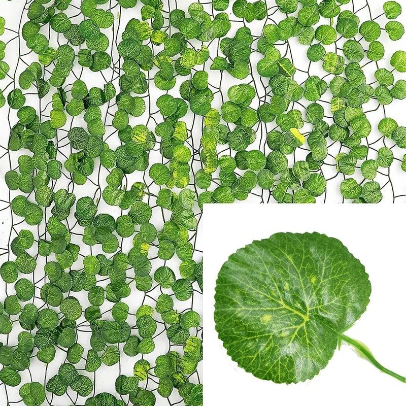 10/2M Artificial Plant Green Ivy Leaf Garland Hanging Vines Outdoor Greenery Wall Decor DIY Fake Wreath Leaves Home Party Decor