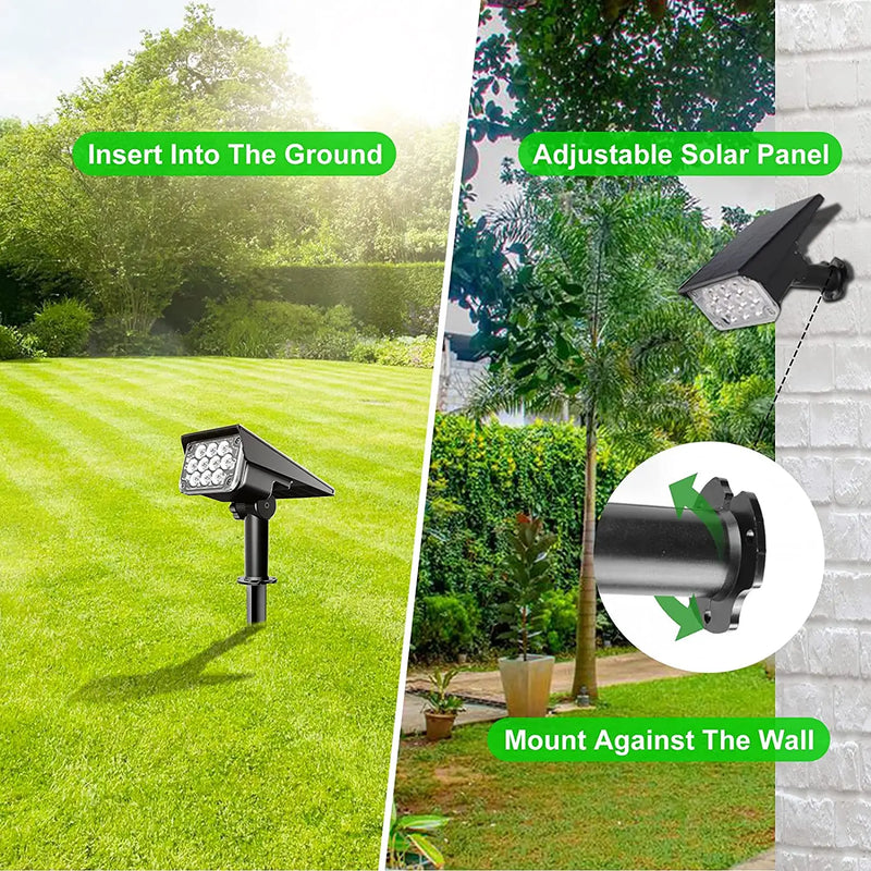 1-4pcs Solar Spotlight 3000K Outdoor Garden Wall Lamp for Tree Street Decor IP65 Waterproof LED Landscape Countyard Solar Light