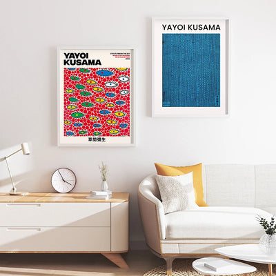 Japanese Minimalist Poster Yayoi Kusama Canvas Paintings Abstract Art Print Wall Art Picture for Living Room Cuadros Home Decor