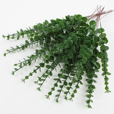 20pcs Artificial Eucalyptus Stems Leaves Green Eucalyptus Branches Fake Plants for Wedding Centerpieces Christmas Navidad Decor