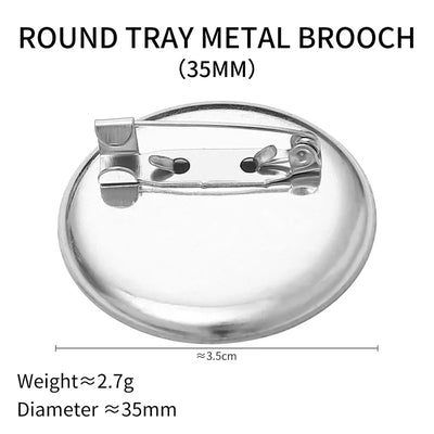 20Pcs/Lot 13mm-35mm Multi Specification Dual Purpose Circular Tray Brooch Metal Safety Pin For DIY Sewing Accessories