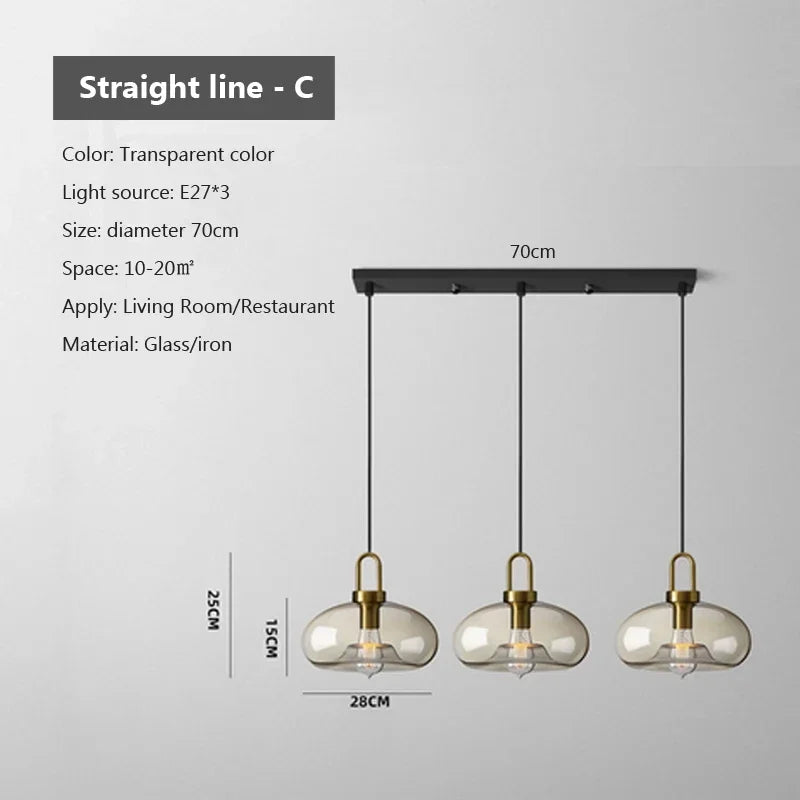 Modern Glass Pendant Light Loft Hanging Lustre Industrial Decor Lights Fixtures Kitchen Restaurant Dining Room E27 Nordic Lamp