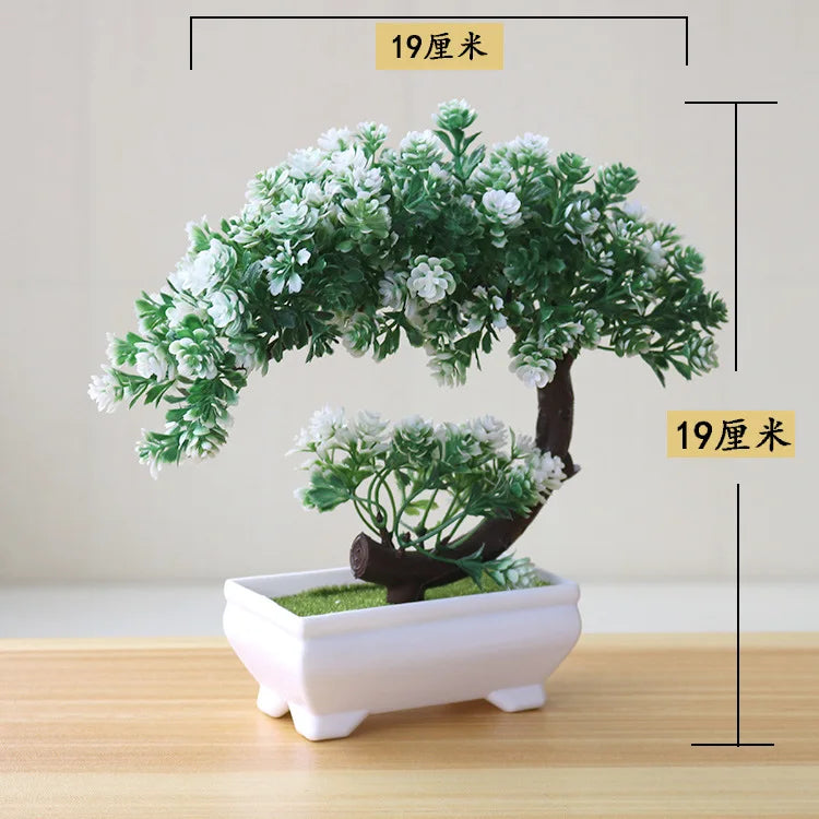 1pc Artificial Plants Bonsai Small Tree Simulation Plants Fake Flowers Table Potted Ornaments Home Decoration Hotel Garden Decor