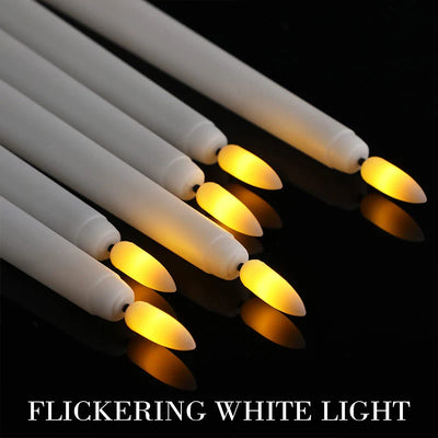 160-12Pcs LED Taper Candle with Flickering Flame Flameless Battery Operated Candles for Wedding Valentine Dinner Decoration