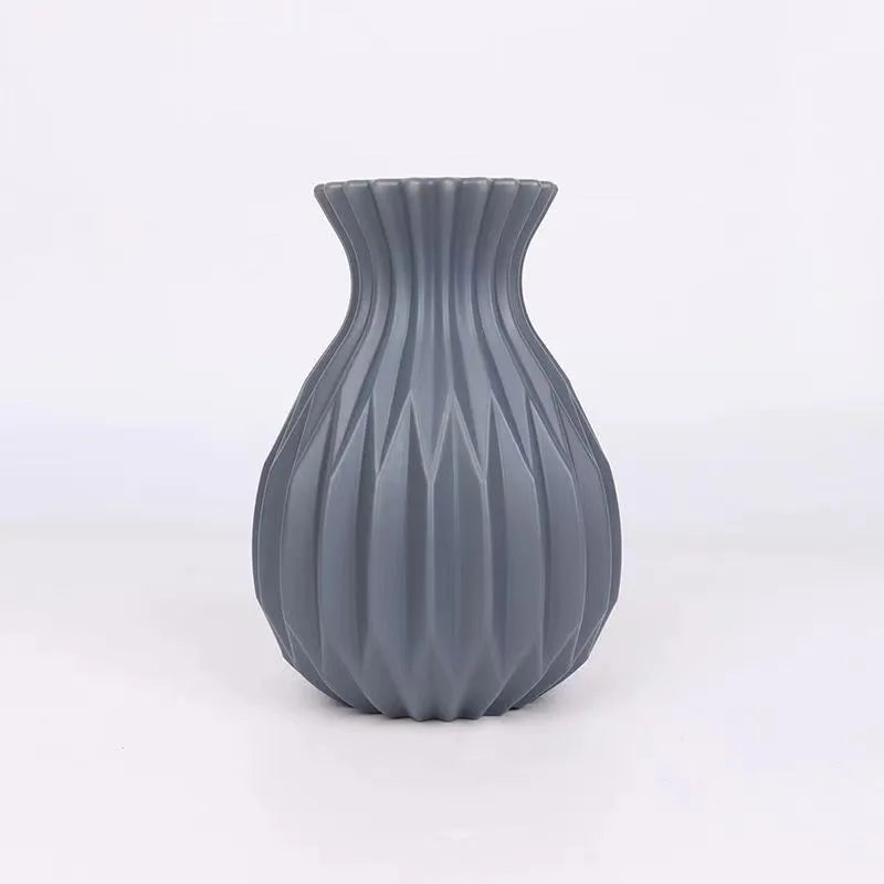 1 PCS Nordic Flower Vase Imitation Ceramic Plastic Flower Vase Living Room Desktop Decoration Wedding Centerpiece Arrangement