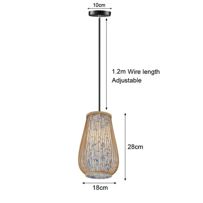 Bamboo Hanging Lamp Pendant Ceiling Light Rattan Wicker Lustre Hand Knit Braiding Suspended Home Dining люстра потолочная