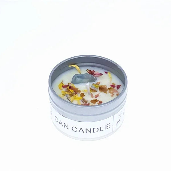 Scented Long Lasting Soy Candles Crystal Stone Dried Flower Fragrance Smokeless   for Home Decorstion  Jar