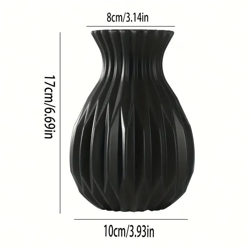 1 PCS Nordic Flower Vase Imitation Ceramic Plastic Flower Vase Living Room Desktop Decoration Wedding Centerpiece Arrangement