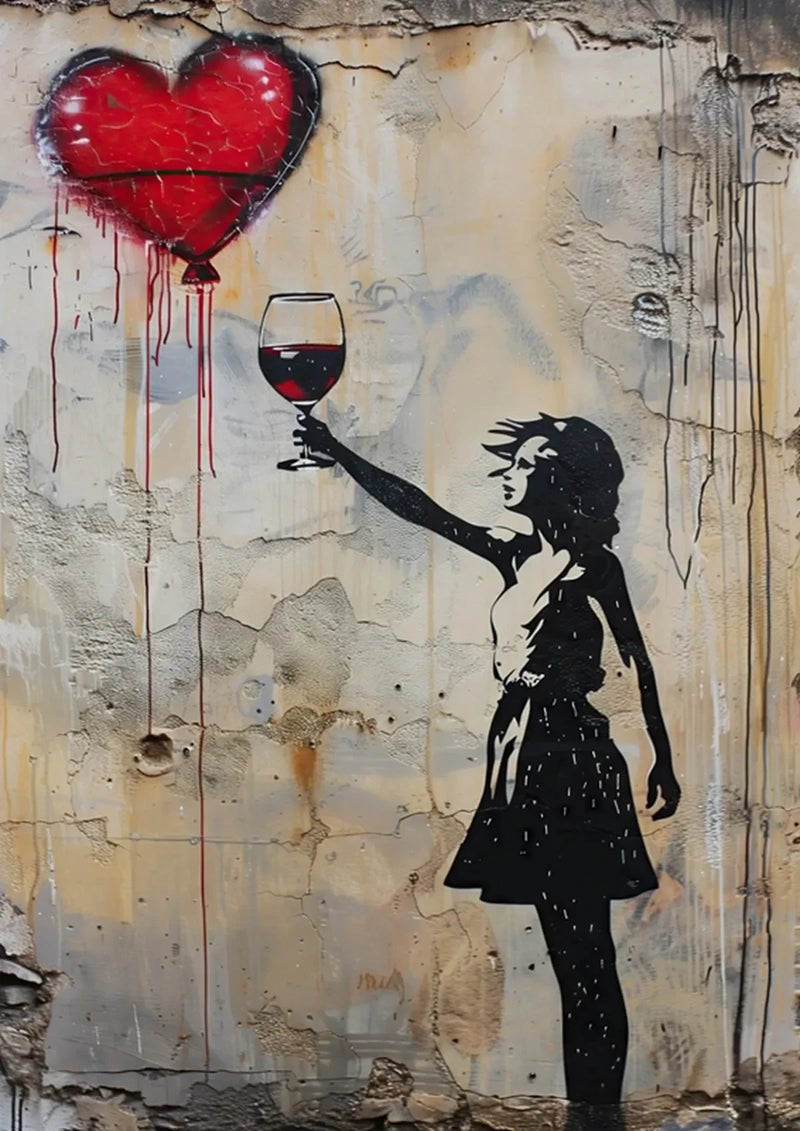 Banksy Graffiti Boy Girl with Balloon on Canvas Posters Prints Pop Street Wall Art Painting for Living Room Home Decor Cuadros