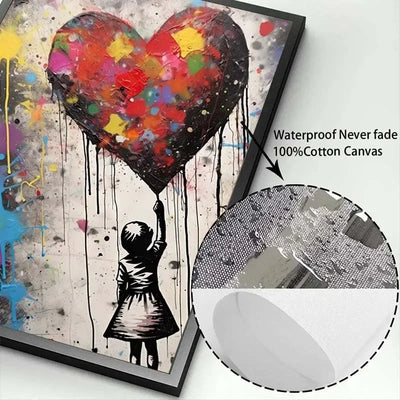 Banksy Graffiti Boy Girl with Balloon on Canvas Posters Prints Pop Street Wall Art Painting for Living Room Home Decor Cuadros