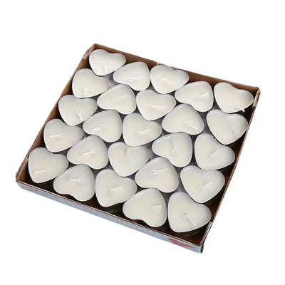 50 Pcs 3.5cm Mini Candle Valentine's Day Proposal Candle Smokeless Heart Shape Flickering Desktop Atmospheres Party Accessories