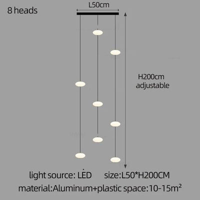 Nordic Oval Ball Led pendant lamp Long strip white staircase lamp living room designer Villa building Cluster Suspension lamp