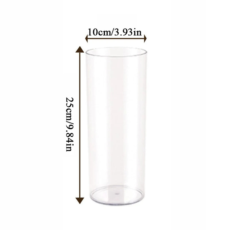 Acrylic Clear Cylinder Flower Vase Unbreakable Hurricane Tall Large Plastic Vases for Wedding Centerpieces Hydroponic Decor