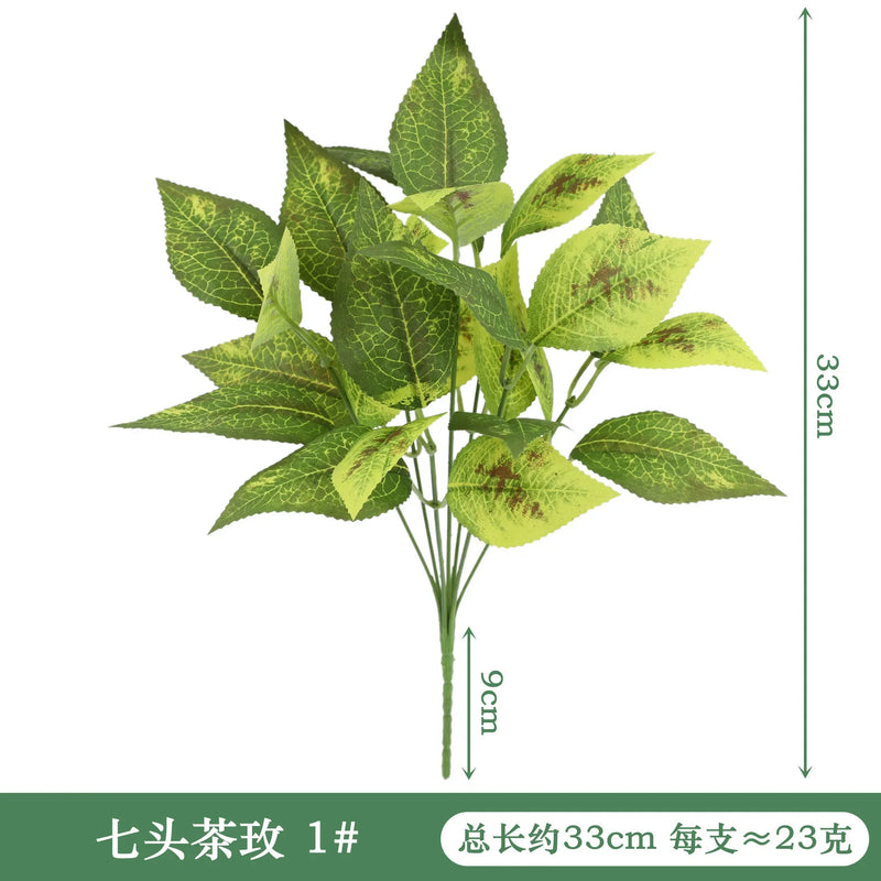 Artificial Plants Leaves Silk Tortoiseshell Leaf Dieffenbough Fake Small Fairy Taro Simulation Green Plant Living Room Decor