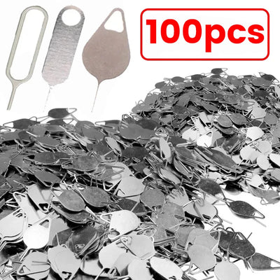 100/10Pcs Metal Eject Sim Card Tray Open Pin Needle Key Tool for Universal Phone for IPhone 14 13 SamSung Xiaomi Apple IPad