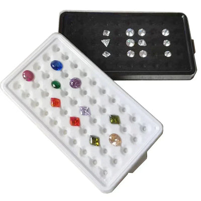 6.5-10mm Diamond Jewelry Storage Box 50 Grids Gems Organizer Case Stone Display Packaging Holder Tray Gemstone Display Box